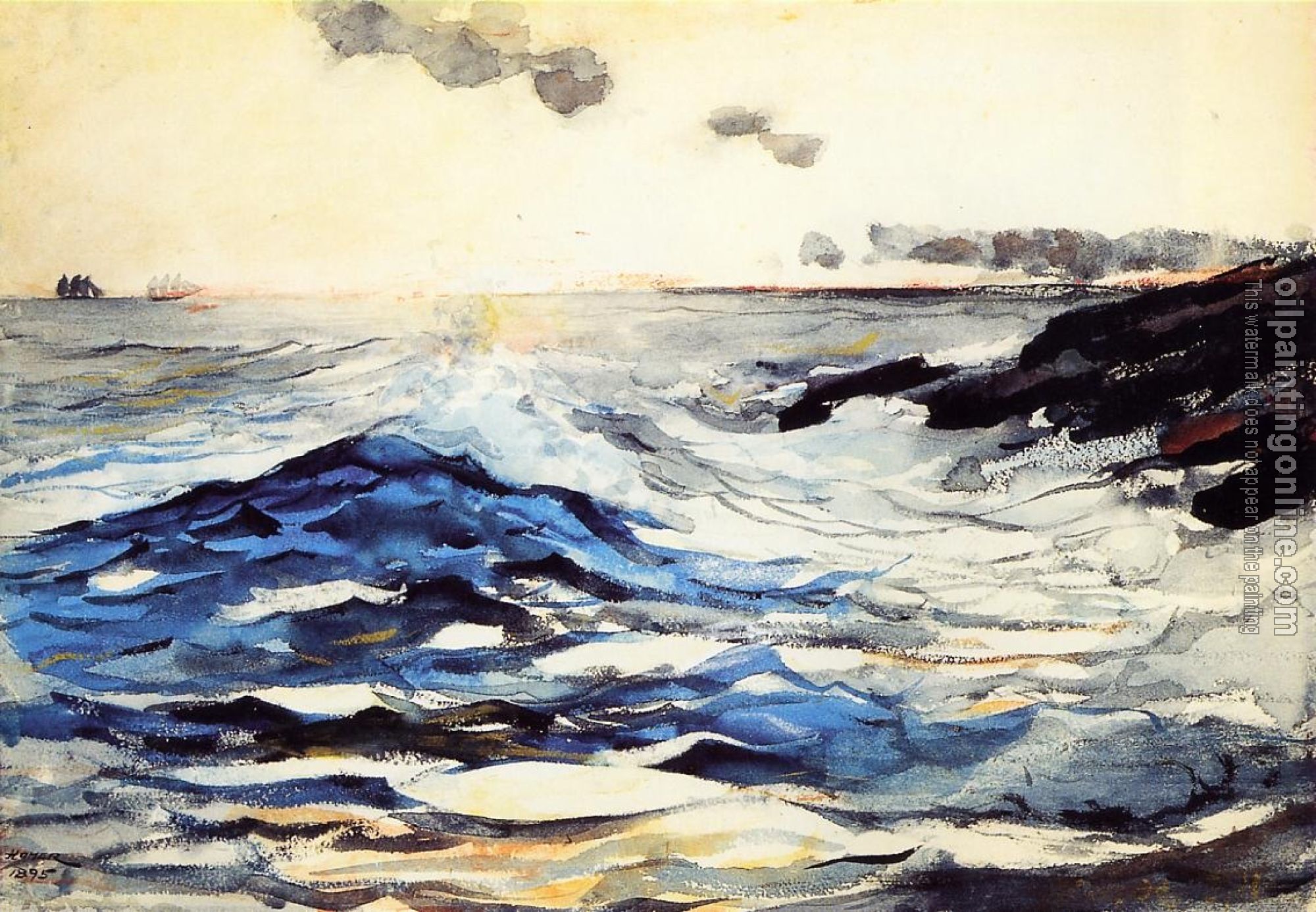 Homer, Winslow - Sunset, Prout's Neck